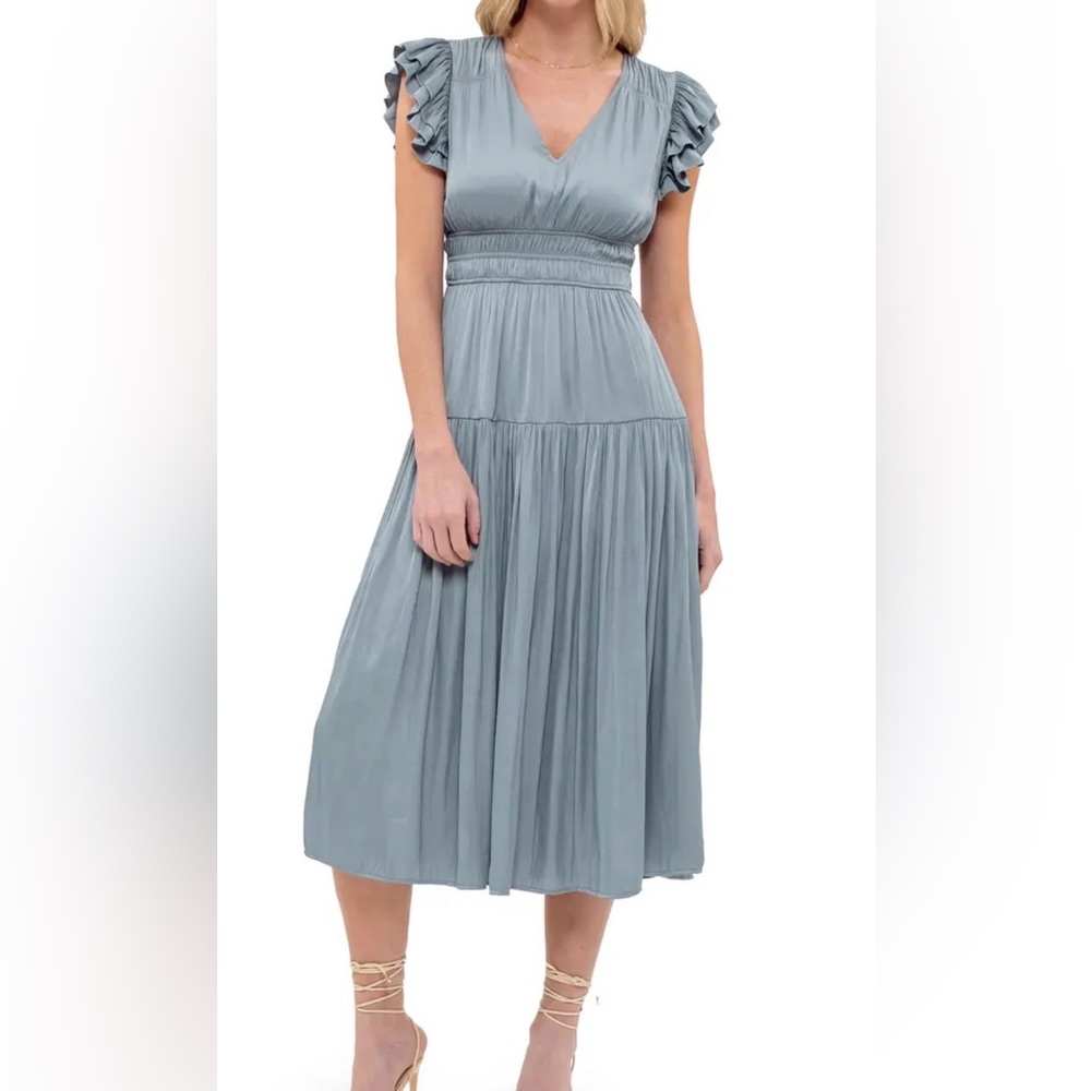 Blu Pepper A-Line Skirt in Soft Blue